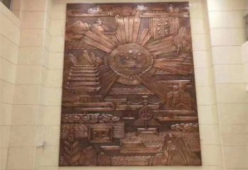 步行街校徽雕塑 游樂(lè)場(chǎng)浮雕雕塑 鑄造景墻雕塑