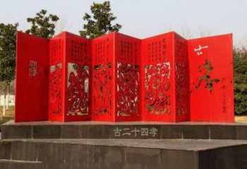 抽象竹簡雕塑 啞光標識雕塑 室內書本雕塑