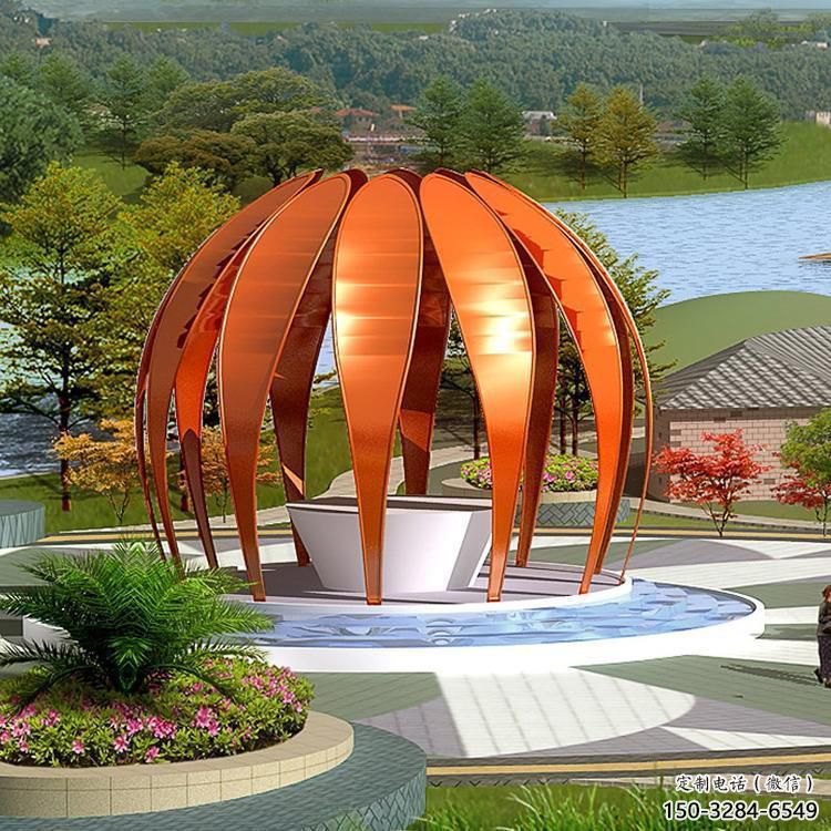 現代鳥籠雕塑 大型別墅區籠子雕塑 彩繪鳥籠子雕塑