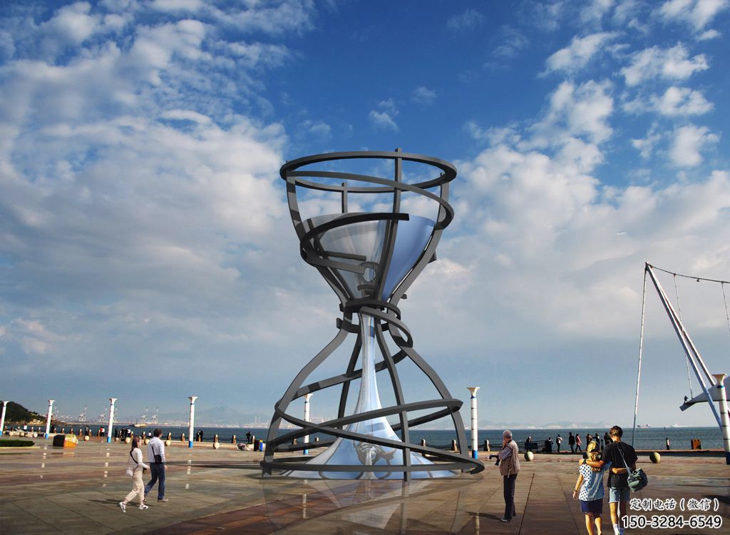 幾何沙漏雕塑 發(fā)光公園雕塑 大門(mén)口漏斗雕塑