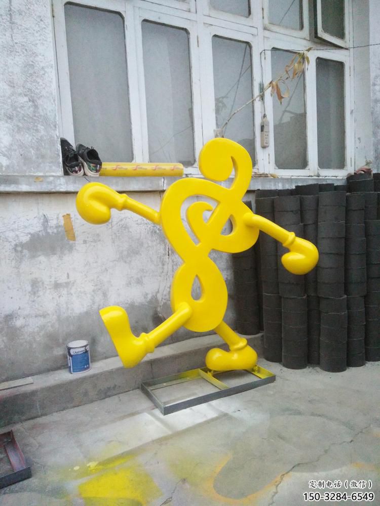 抽象樂譜雕塑 啞光符號雕塑 室內(nèi)音樂雕塑