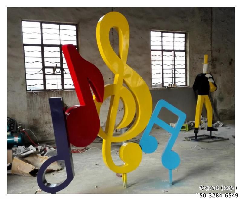 創(chuàng)意樂譜雕塑 啞光符號雕塑 公園音樂雕塑