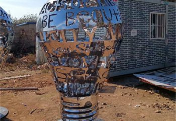 鏤空燈泡雕塑 噴水園林燈具主題 住宅小區(qū)電燈泡雕塑