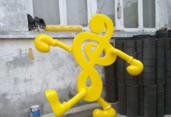 抽象樂譜雕塑 啞光符號雕塑 室內音樂雕塑