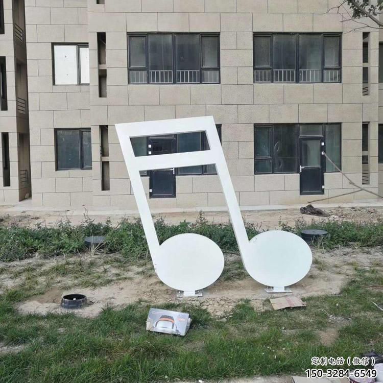 鏡面樂譜雕塑 烤漆大型音樂雕塑 彩繪符號雕塑