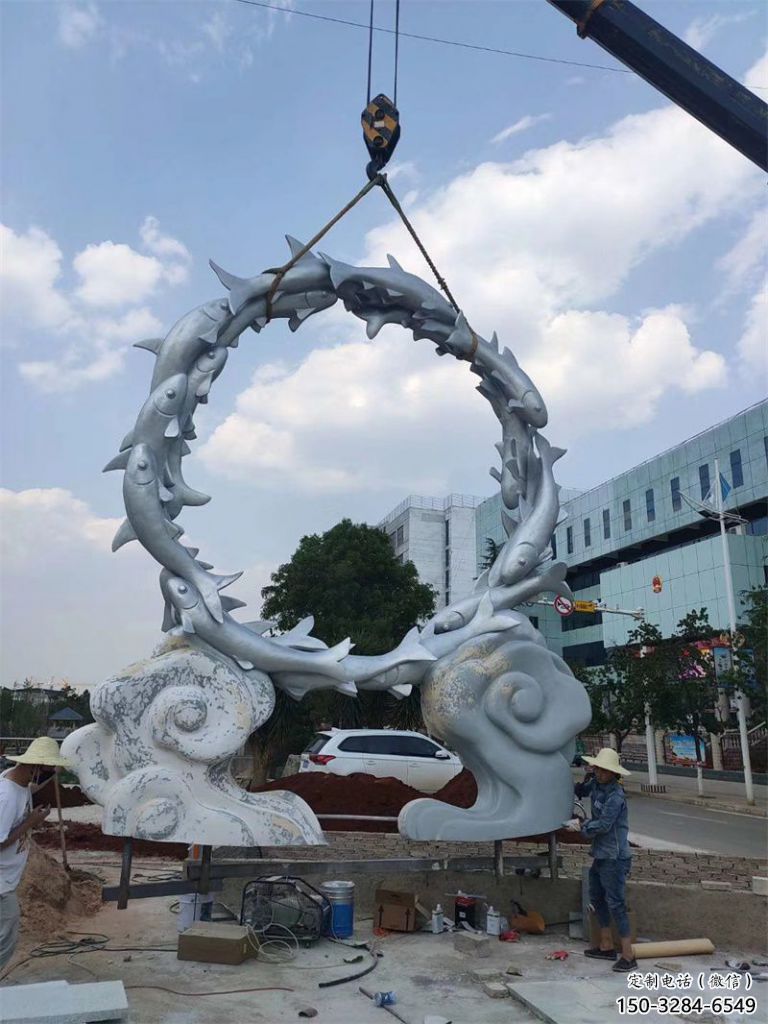 歐式龍舟雕塑 抽象希望劃槳雕塑 景觀競賽雕塑