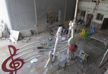 樂(lè)譜雕塑 歐式步行街符號(hào)雕塑 大型音樂(lè)雕塑