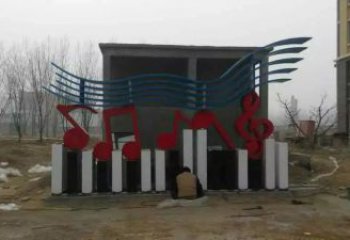 鏤空樂(lè)譜雕塑 噴水園林符號(hào)雕塑 住宅小區(qū)音樂(lè)雕塑
