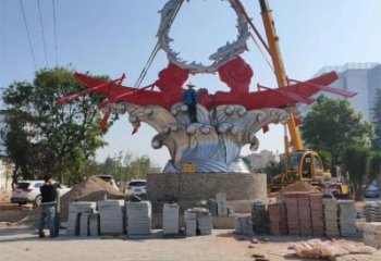 公園龍舟雕塑 創(chuàng)意企業(yè)競賽雕塑 美陳劃槳雕塑