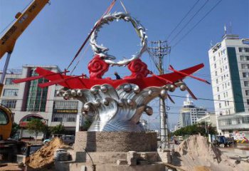 龍舟雕塑 歐式步行街劃槳雕塑 大型競賽雕塑