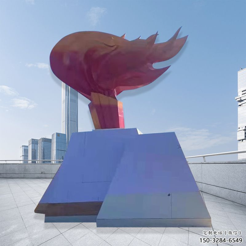 火苗雕塑 仿真景觀雕塑 烤漆火焰頭雕塑