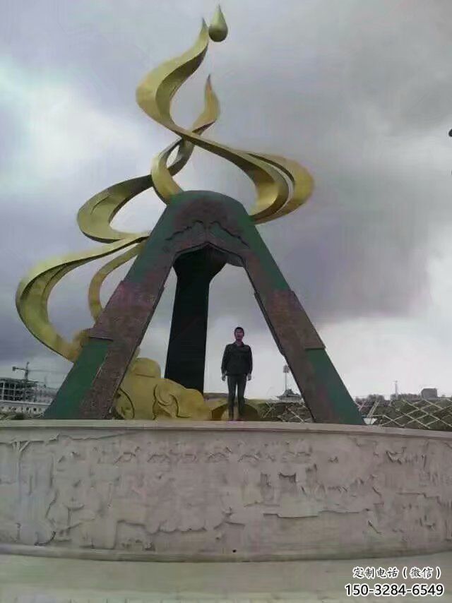 商業(yè)街火苗雕塑 烤漆火焰頭雕塑 彩繪景觀雕塑