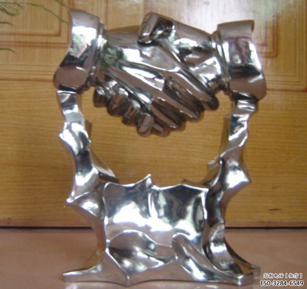 現(xiàn)代握手雕塑 大型別墅區(qū)雕塑 彩繪誠(chéng)信雕塑