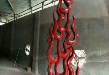 街道火苗雕塑 現代景觀雕塑 彩繪火焰頭雕塑