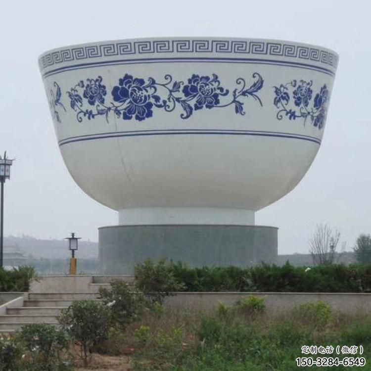 中式大碗雕塑 啞光飯碗雕塑 游樂場雕塑