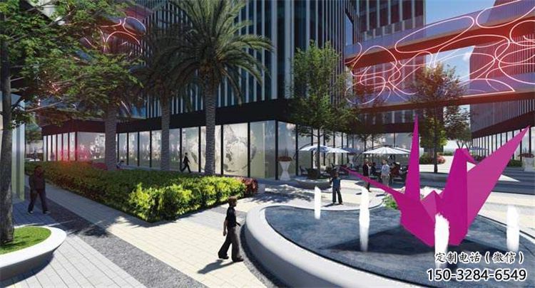 園林千紙鶴雕塑 大型折紙風(fēng)格 中式鶴鳥雕塑