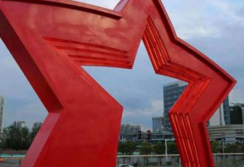 抽象五角星雕塑 啞光黨建雕塑 室內紅色文化