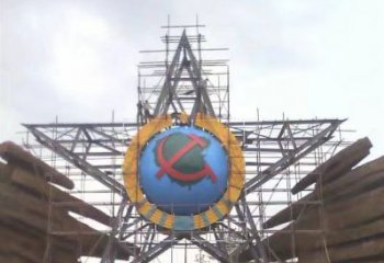 公園五角星雕塑 創意企業紅色文化 美陳黨建雕塑