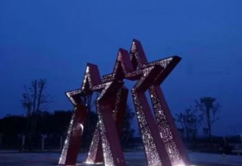現(xiàn)代五角星雕塑 大型別墅區(qū)黨建雕塑 彩繪紅色文化