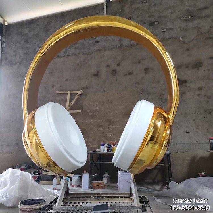 步行街耳麥雕塑 游樂場音樂雕塑 鑄造耳機雕塑