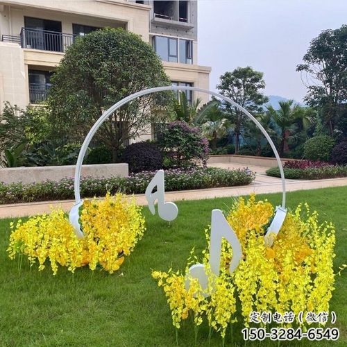 公園耳麥雕塑 創(chuàng)意企業(yè)耳機雕塑 美陳音樂雕塑