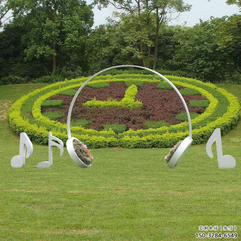 街道耳麥雕塑 現(xiàn)代音樂雕塑 彩繪耳機雕塑