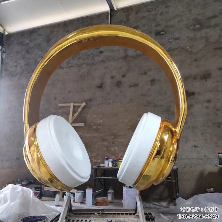 景觀耳麥雕塑 剪影音樂雕塑 商業(yè)街耳機(jī)雕塑