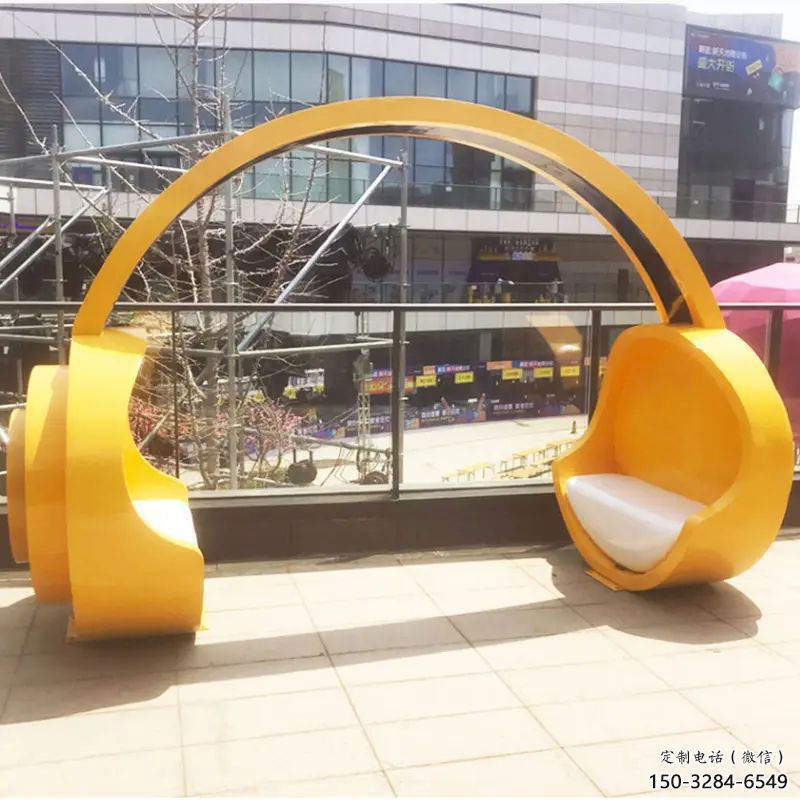 鏤空耳麥雕塑 噴水園林音樂雕塑 住宅小區耳機雕塑