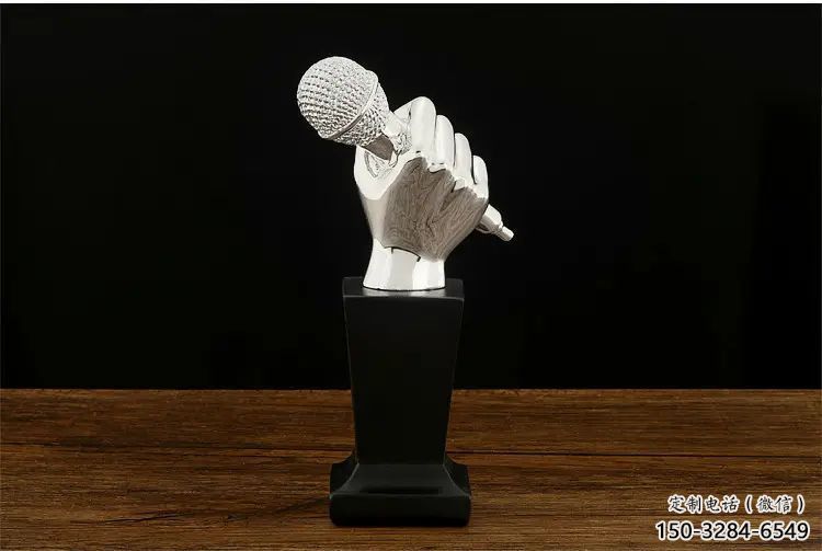 房地產(chǎn)麥克風(fēng)雕塑 現(xiàn)代音樂(lè)雕塑 幾何話筒雕塑