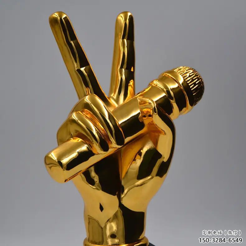 戶外麥克風(fēng)雕塑 噴漆音樂雕塑 燈光話筒雕塑