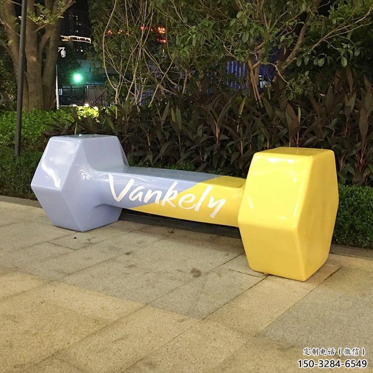 烤漆啞鈴雕塑廠家 鋼管體育雕塑 室內(nèi)景觀雕塑