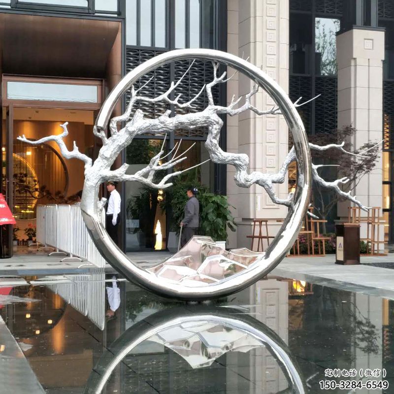 幾何花環(huán)雕塑 發(fā)光公園雕塑 大門口環(huán)形雕塑