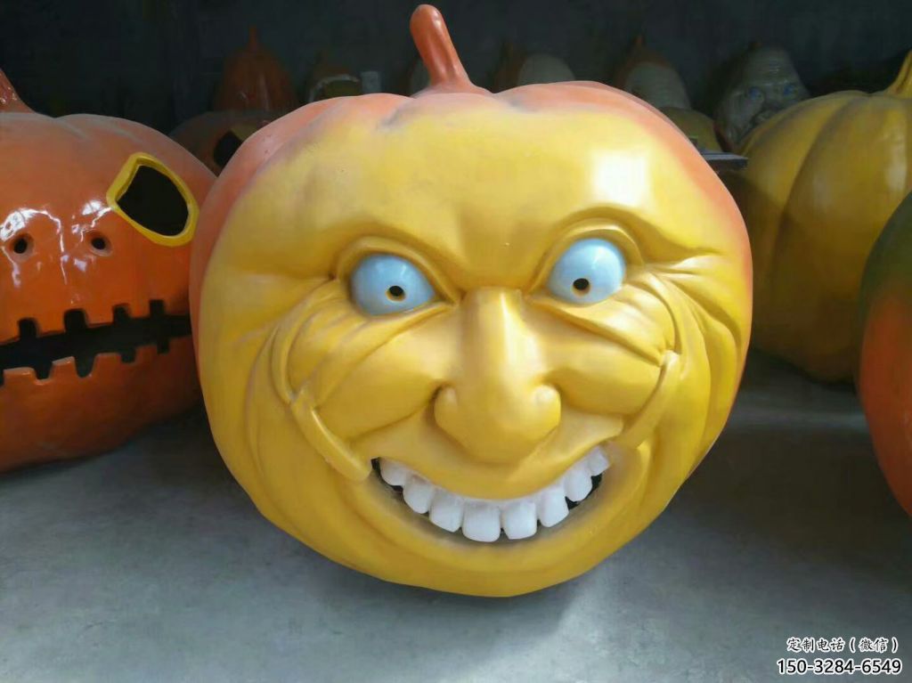 中式骷髏雕塑 啞光鬼怪雕塑 游樂場骷髏頭雕塑