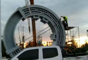 烤漆花環雕塑 鋼管環形雕塑 室內雕塑