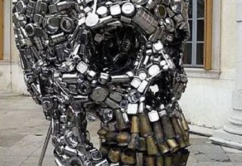 大型商場骷髏雕塑 仿真鬼怪雕塑 鏡面骷髏頭雕塑