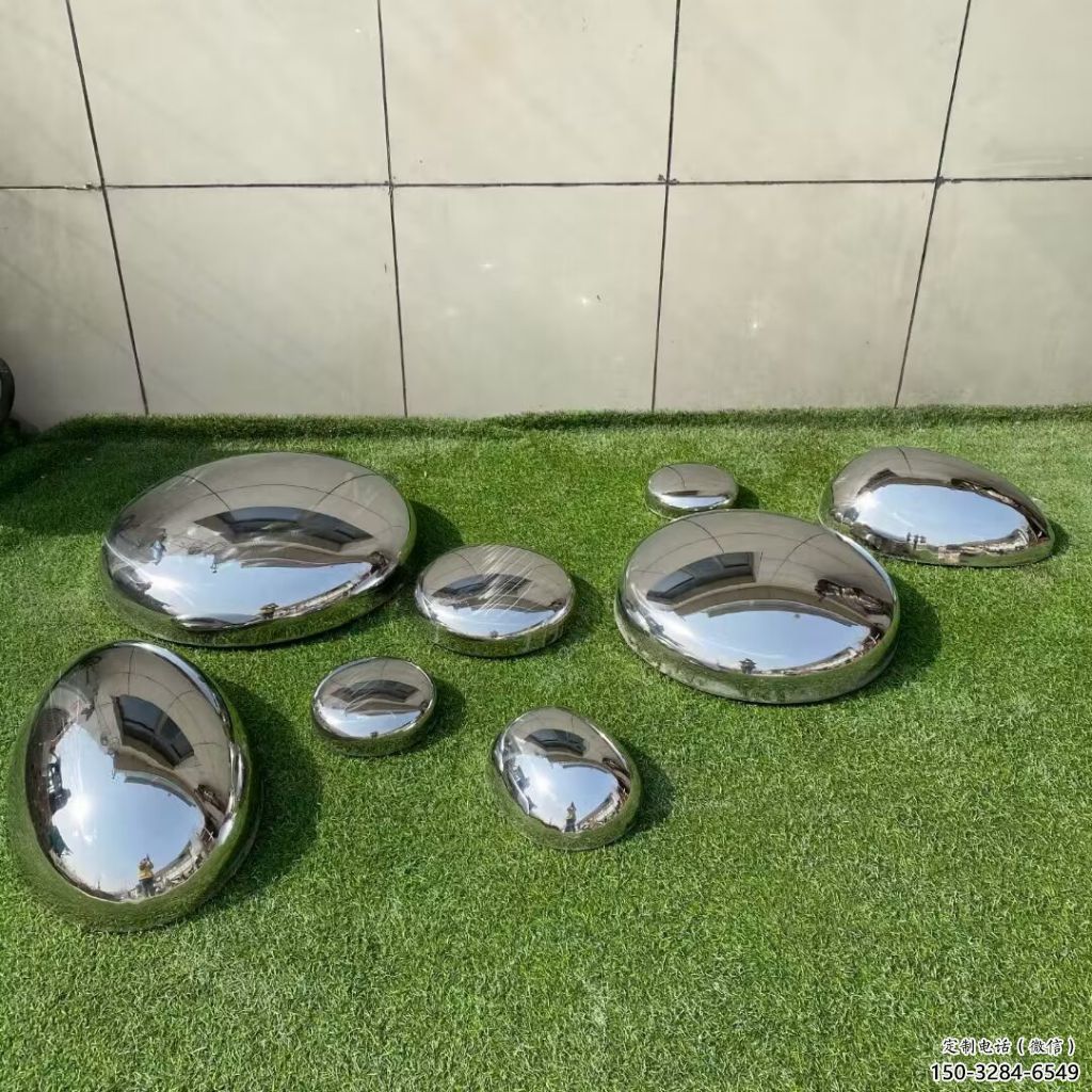 切面鵝卵石雕塑 燈光庭院雕塑 校園空心石雕塑