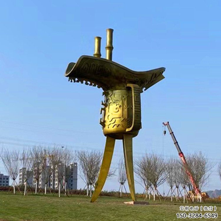 步行街酒尊雕塑 游樂場酒尊杯雕塑 鑄造酒器雕塑