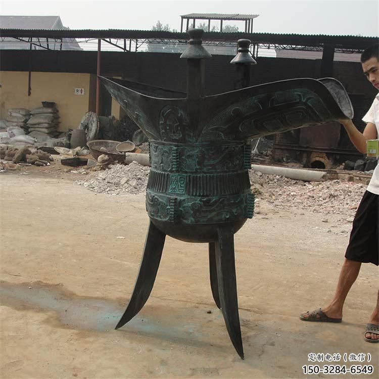 大門口酒尊雕塑 發光公園酒器雕塑 仿真酒尊杯雕塑