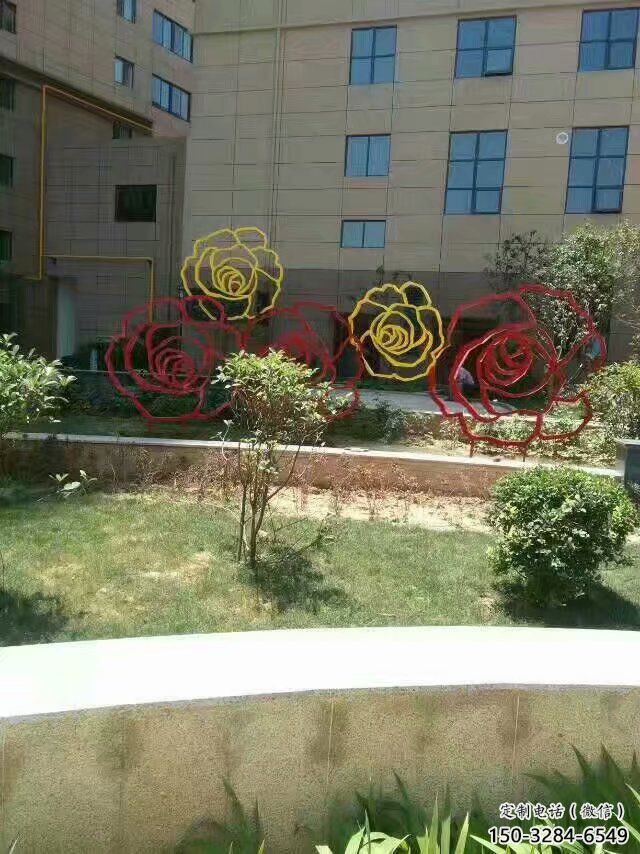 鑄造月季花雕塑 中式村口花朵雕塑 景觀花卉雕塑