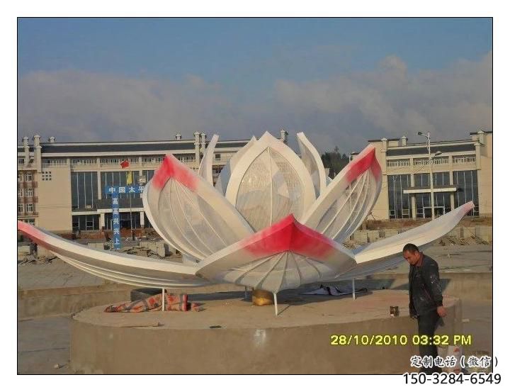 鑄造蓮花雕塑 中式村口花卉雕塑 景觀水蓮花雕塑