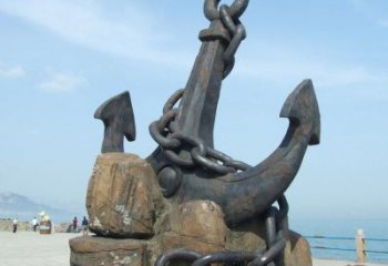 烤漆船錨雕塑 鋼管碼頭雕塑 室內雕塑