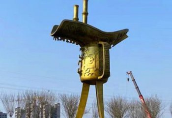 步行街酒尊雕塑 游樂(lè)場(chǎng)酒尊杯雕塑 鑄造酒器雕塑