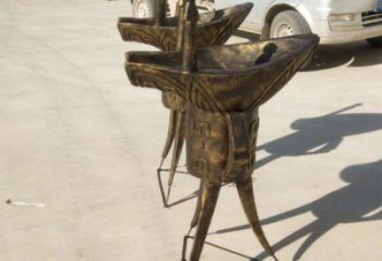 抽象酒尊雕塑 啞光酒尊杯雕塑 室內酒器雕塑