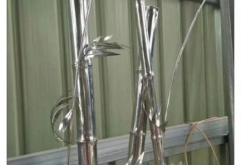 彩繪竹葉雕塑 懸空餐飲店竹類雕塑 街頭植物雕塑