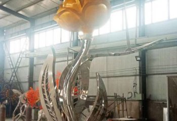 現(xiàn)代月季花雕塑 大型別墅區(qū)花卉雕塑 彩繪花朵雕塑