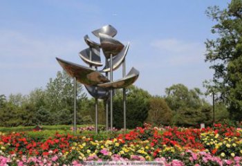 抽象月季花雕塑 啞光花卉雕塑 室內花朵雕塑