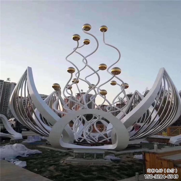 異形蓮花雕塑廠 現(xiàn)代校園花卉雕塑 校園水蓮花雕塑