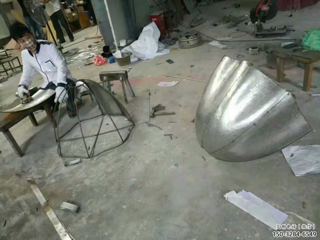 別墅區蓮藕雕塑 大型別墅區雕塑 鍛造蓮科雕塑