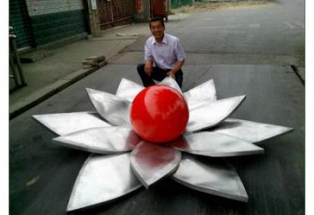 街頭蓮花雕塑 大型別墅區(qū)花卉雕塑 鋼管水蓮花雕塑