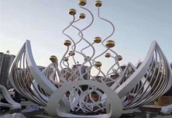 異形蓮花雕塑 現(xiàn)代校園花卉雕塑 校園水蓮花雕塑